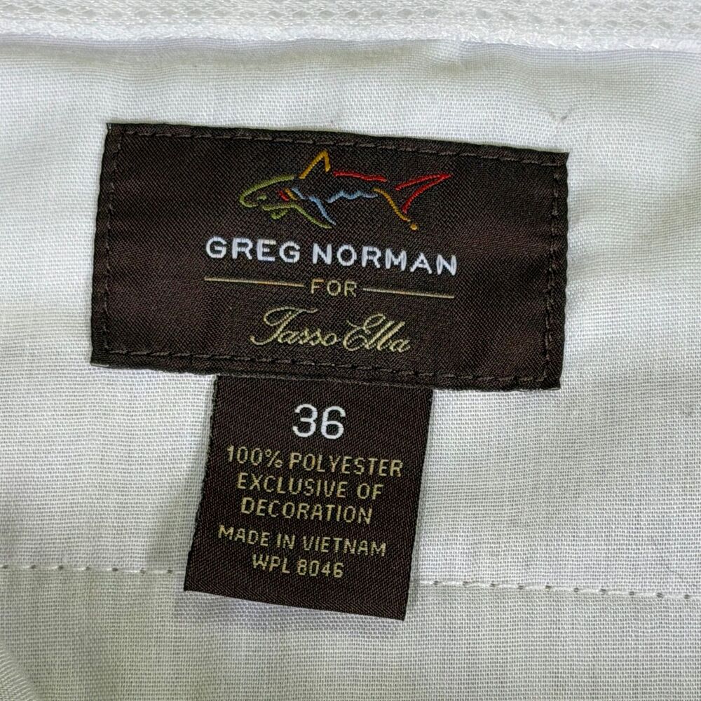 Greg Norman Tasso Elba Mens Khaki Golf Shorts Size 36 Flat Front Casual - Picture 2 of 8